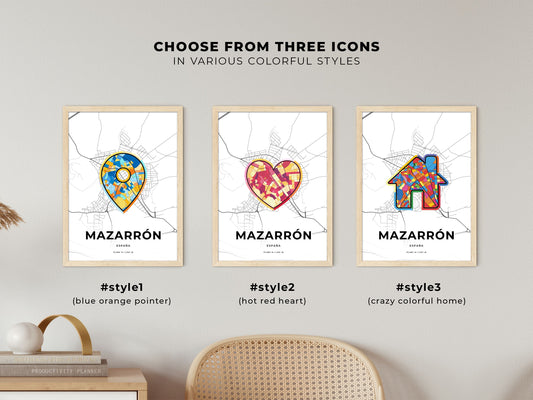 Mazarrón Spain maps with colorful icons