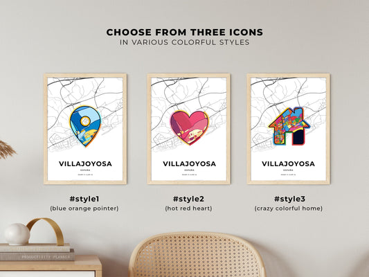 Villajoyosa Spain maps with colorful icons