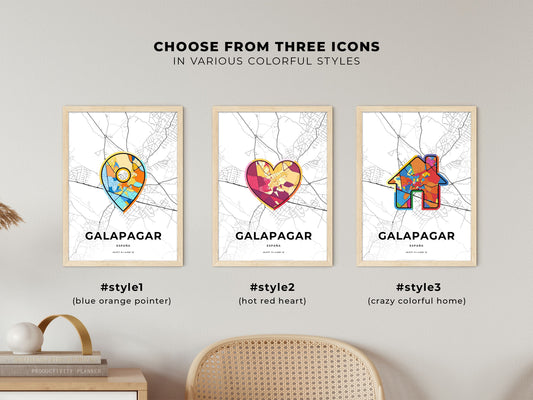Galapagar Spain maps with colorful icons