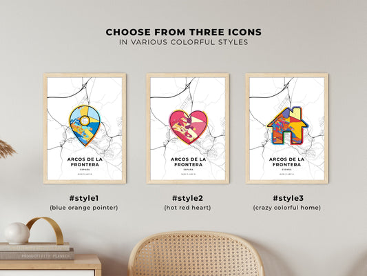 Arcos De La Frontera Spain maps with colorful icons