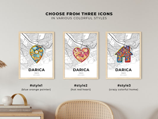 Darica Turkey maps with colorful icons