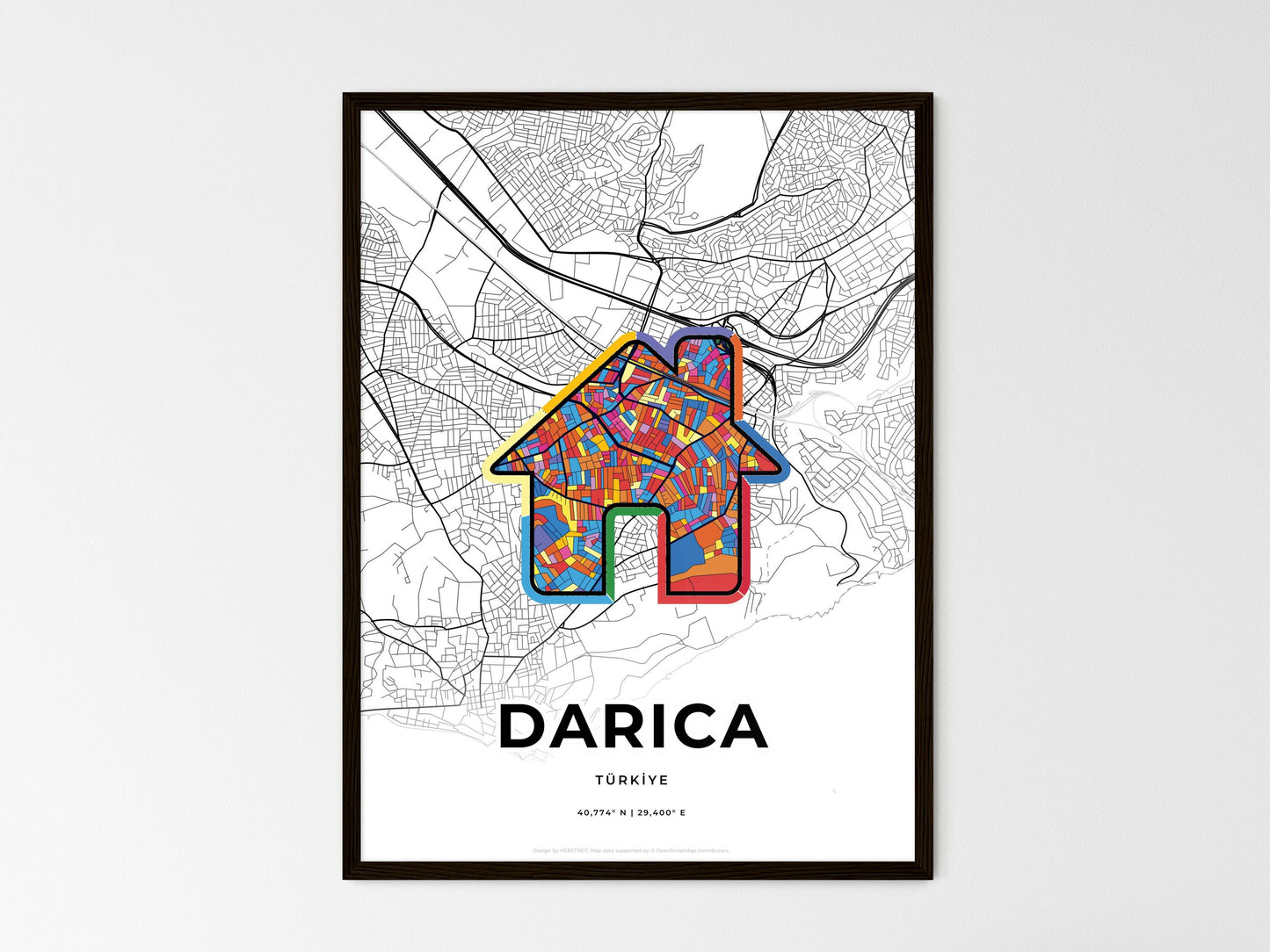 Darica Turkey wedding art map with home icon