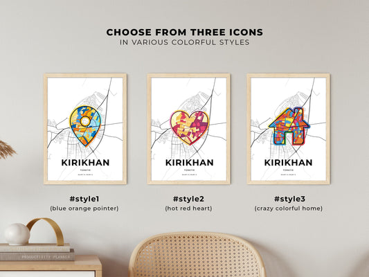 Kirikhan Turkey maps with colorful icons