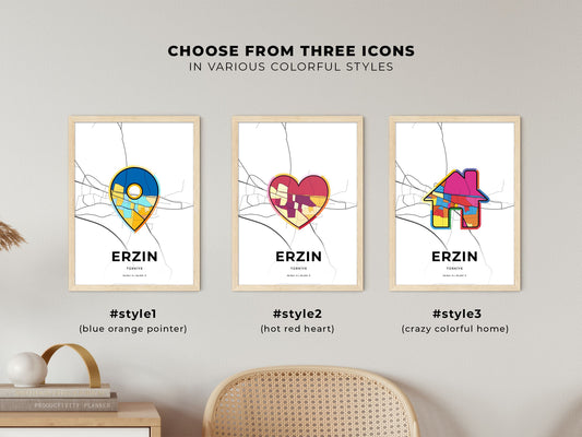 Erzin Turkey maps with colorful icons