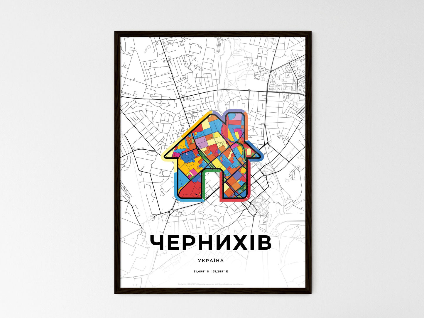 Chernihiv Ukraine wedding art map with home icon