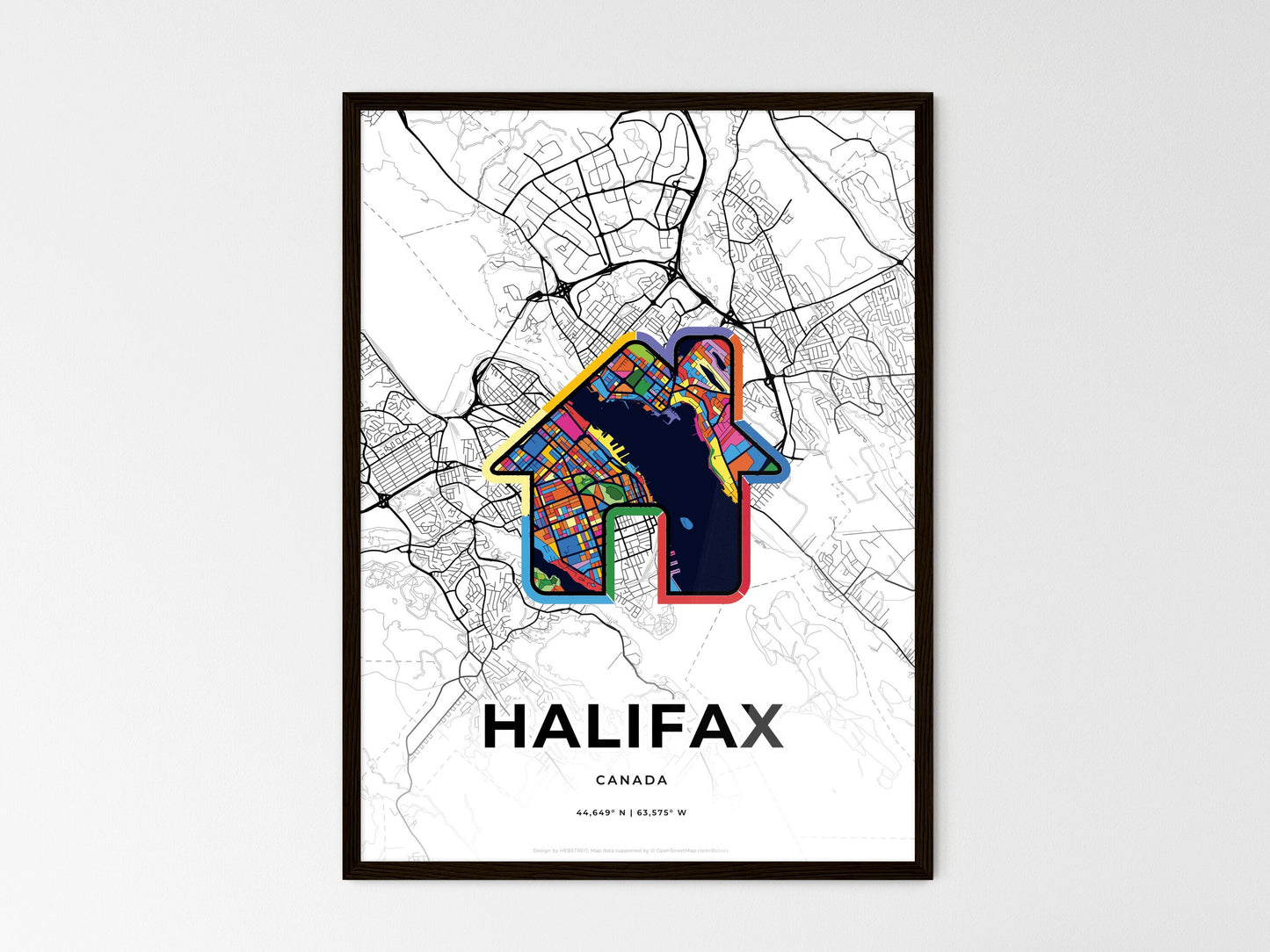 Halifax Canada wedding art map with home icon