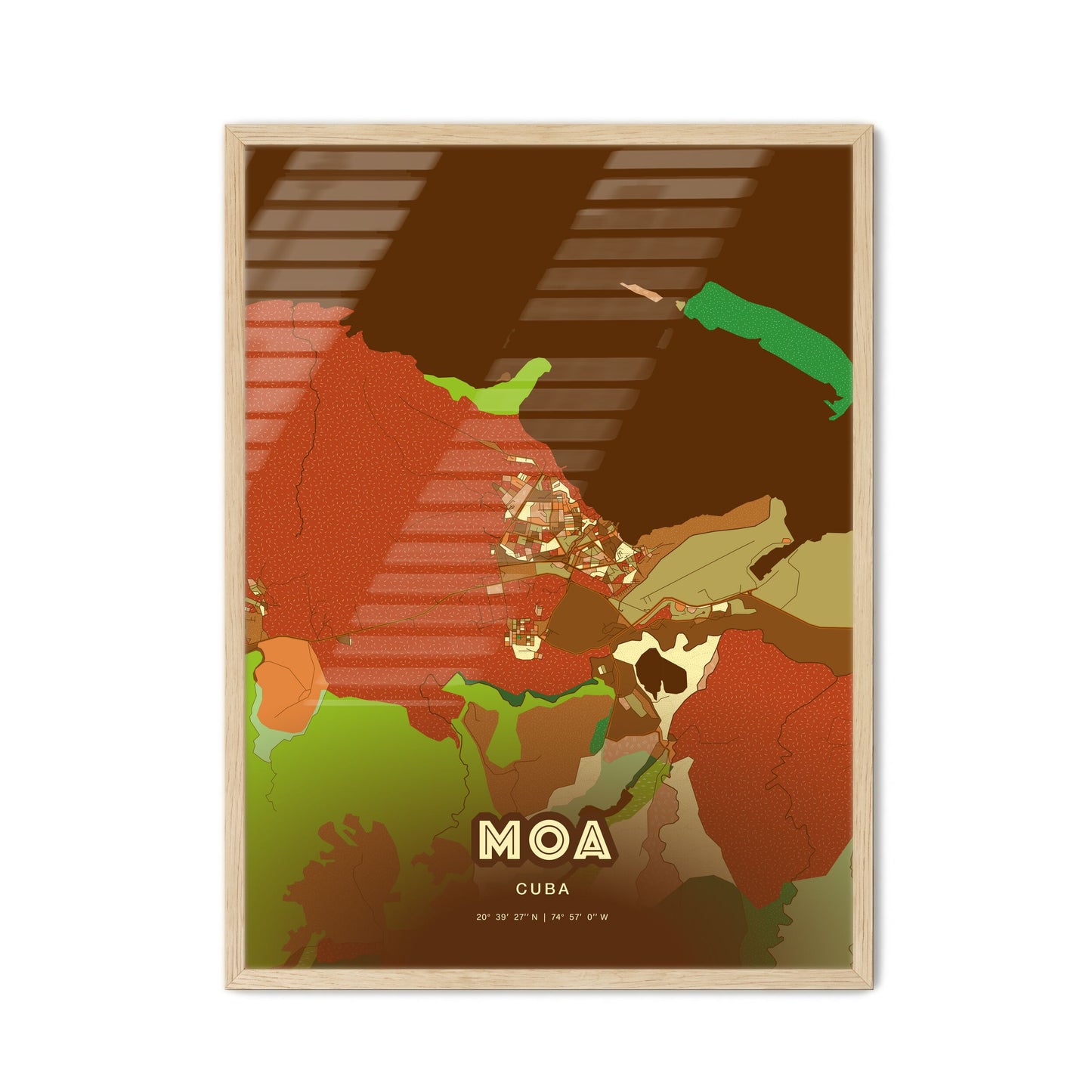 Colorful MOA CUBA Fine Art Map Farmhouse