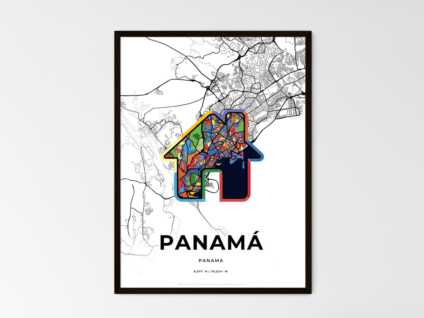 Panamá Panama wedding art map with home icon