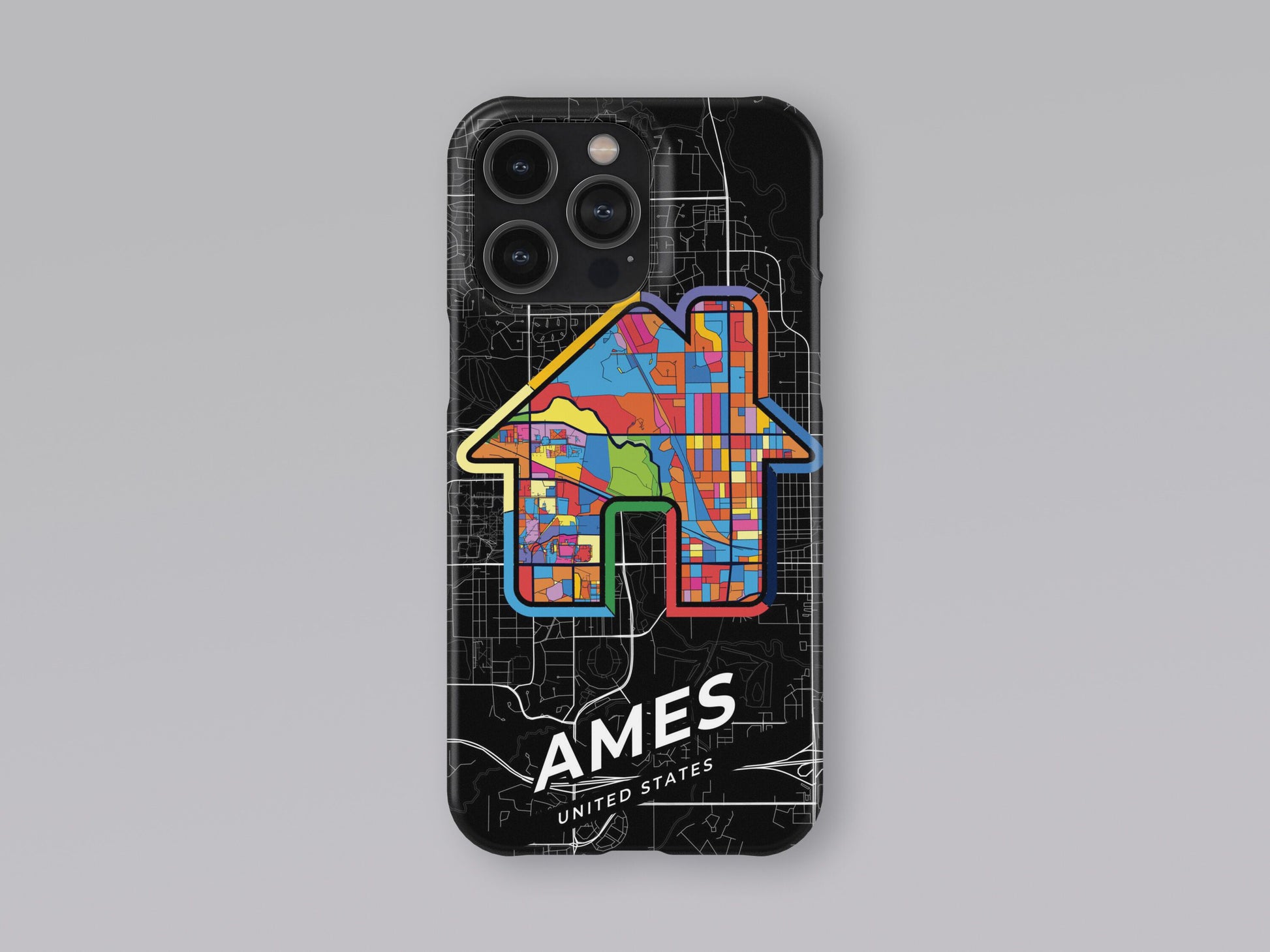 Ames Iowa slim phone case with colorful icon. Birthday, wedding or housewarming gift. Couple match cases. 3