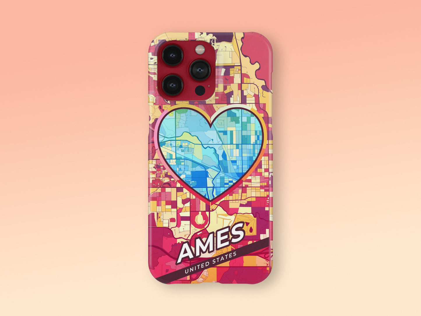 Ames Iowa slim phone case with colorful icon. Birthday, wedding or housewarming gift. Couple match cases. 2