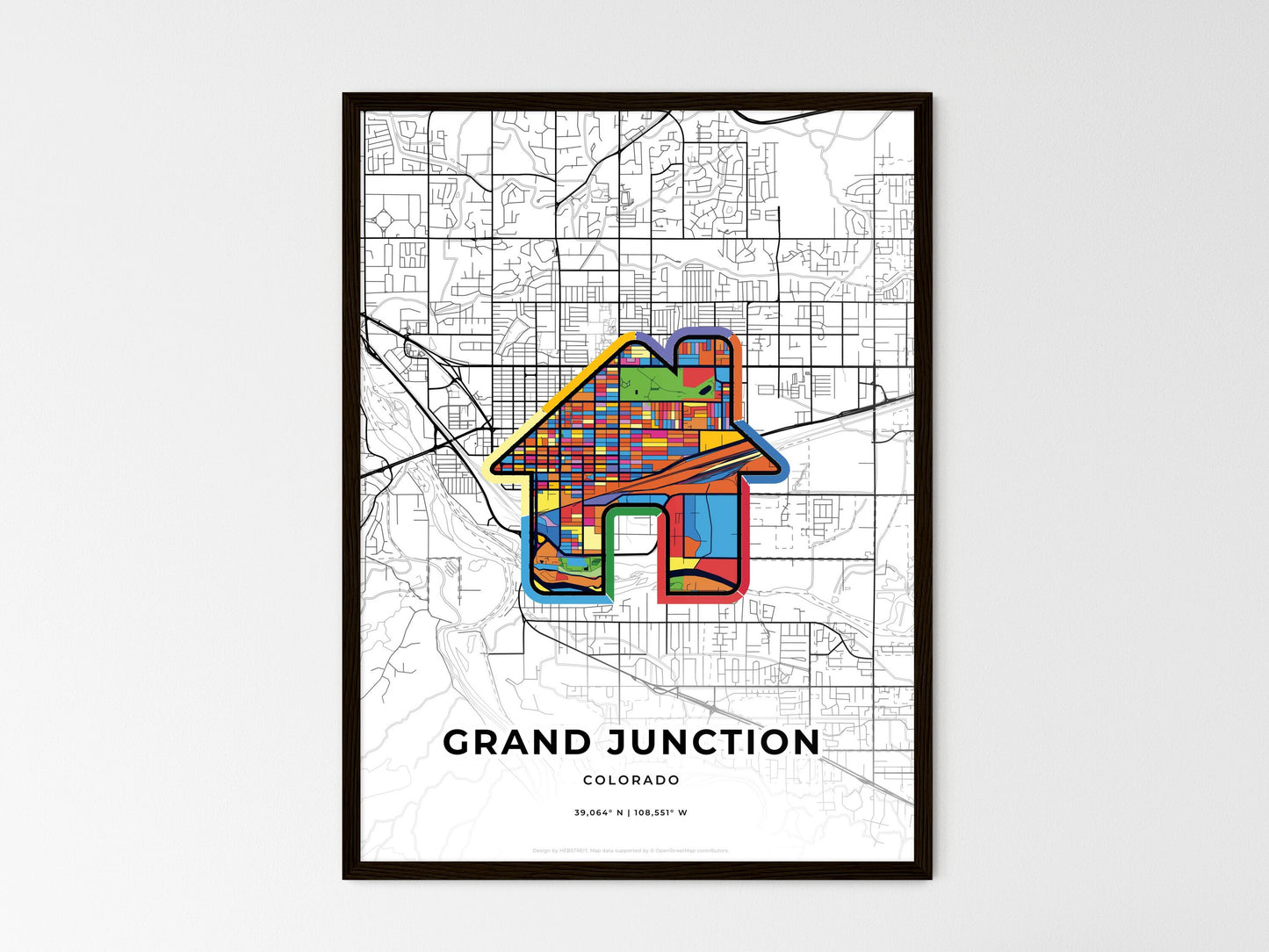 Grand Junction Colorado wedding art map with home icon