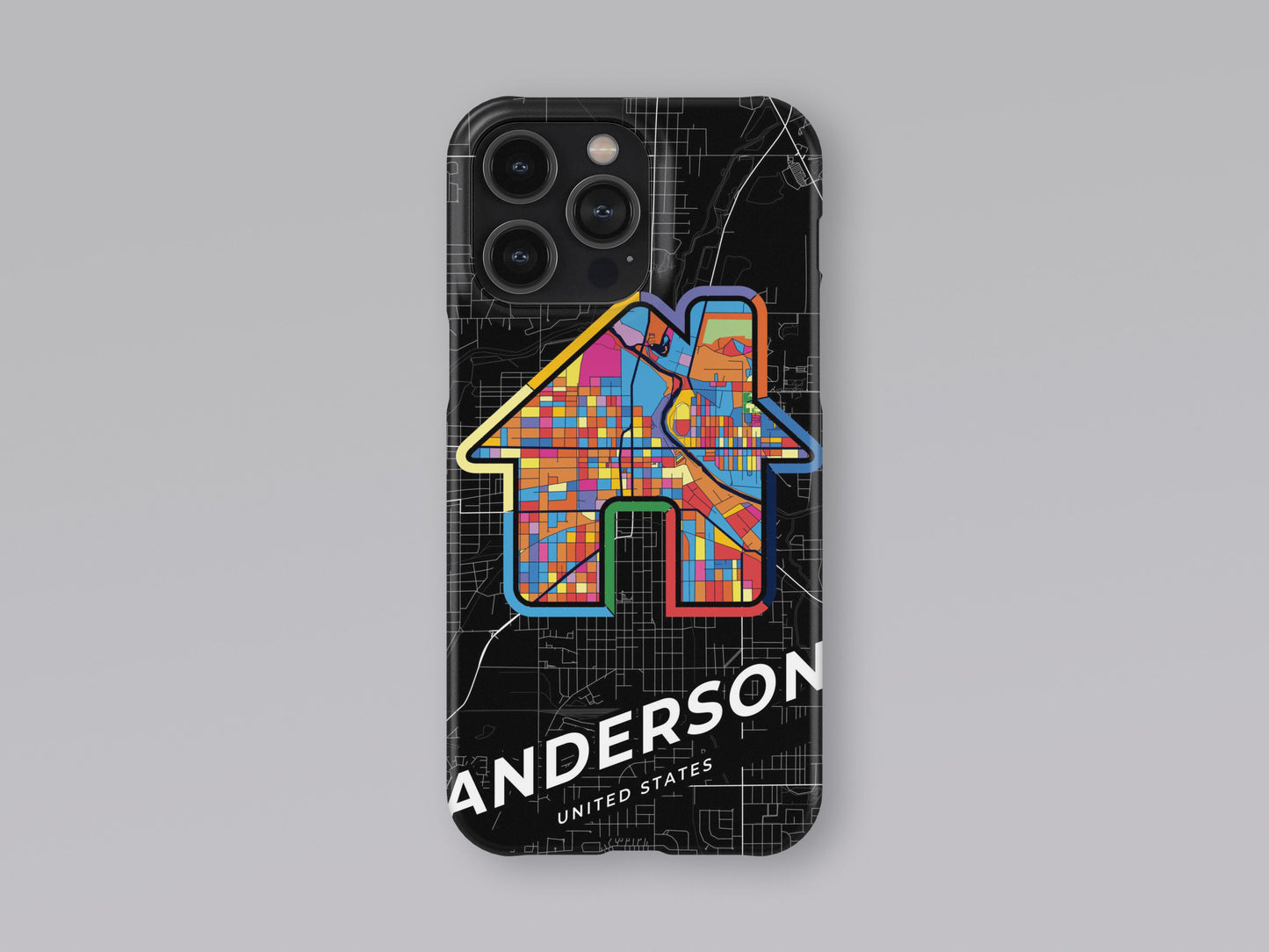 Anderson Indiana slim phone case with colorful icon. Birthday, wedding or housewarming gift. Couple match cases. 3