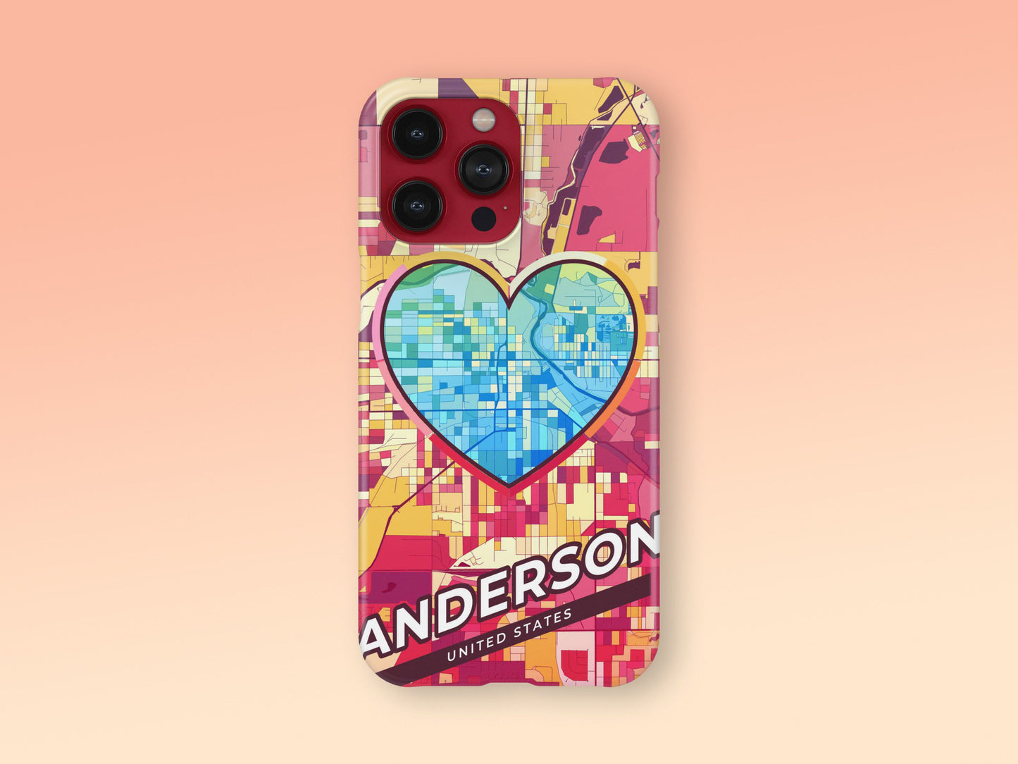 Anderson Indiana slim phone case with colorful icon. Birthday, wedding or housewarming gift. Couple match cases. 2
