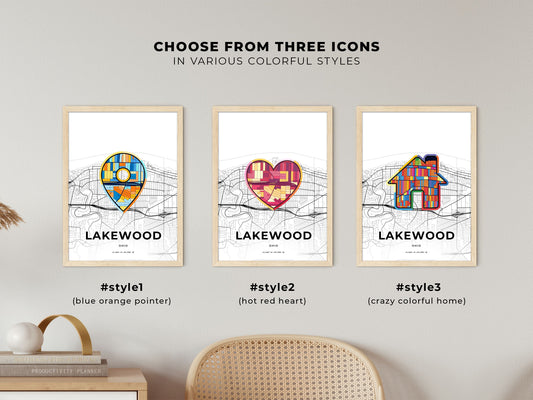 Lakewood Ohio maps with colorful icons
