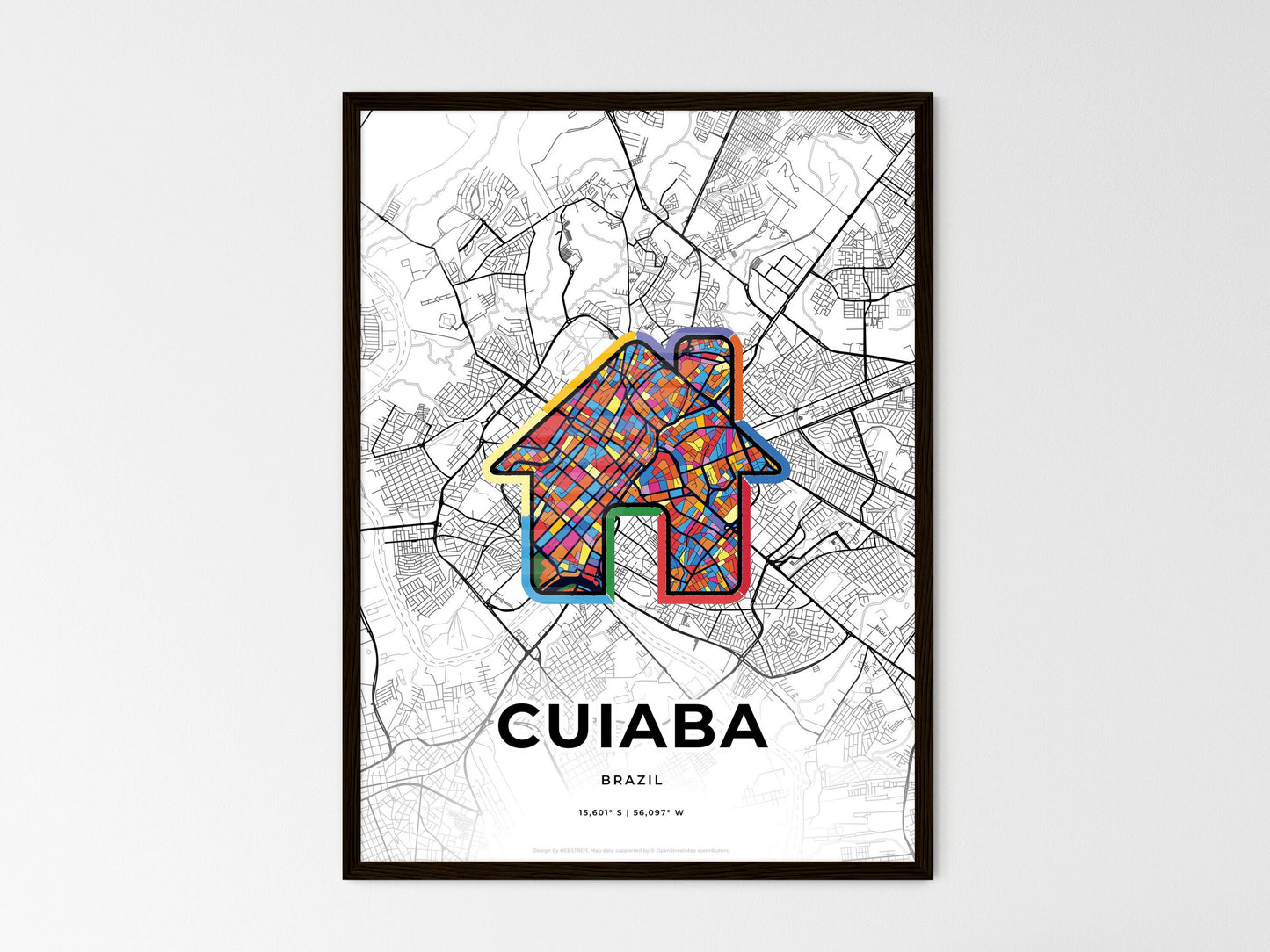 Cuiaba Brazil wedding art map with home icon