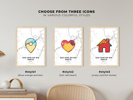 Sao Jose Do Rio Preto Brazil maps with colorful icons