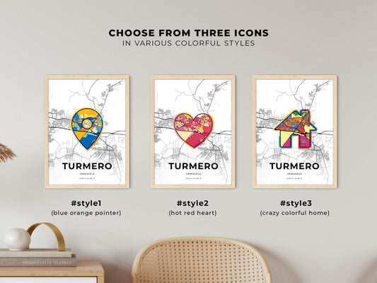 Turmero Venezuela maps with colorful icons