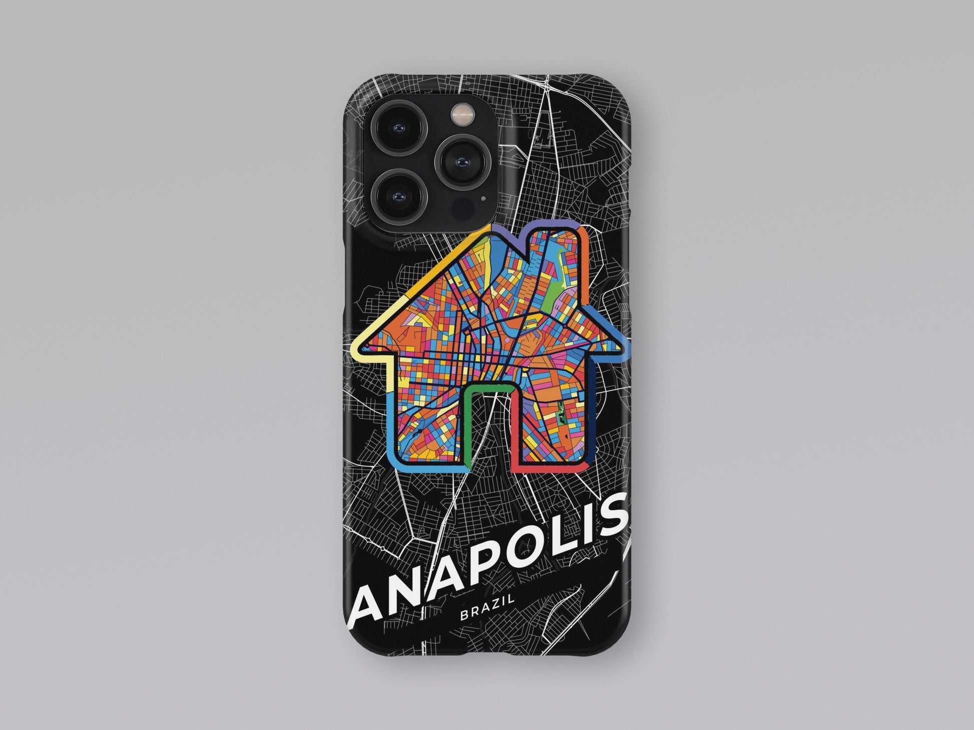 Anapolis Brazil slim phone case with colorful icon. Birthday, wedding or housewarming gift. Couple match cases. 3