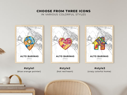 Alto Barinas Venezuela maps with colorful icons