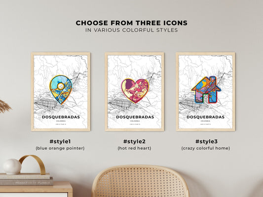 Dosquebradas Colombia maps with colorful icons