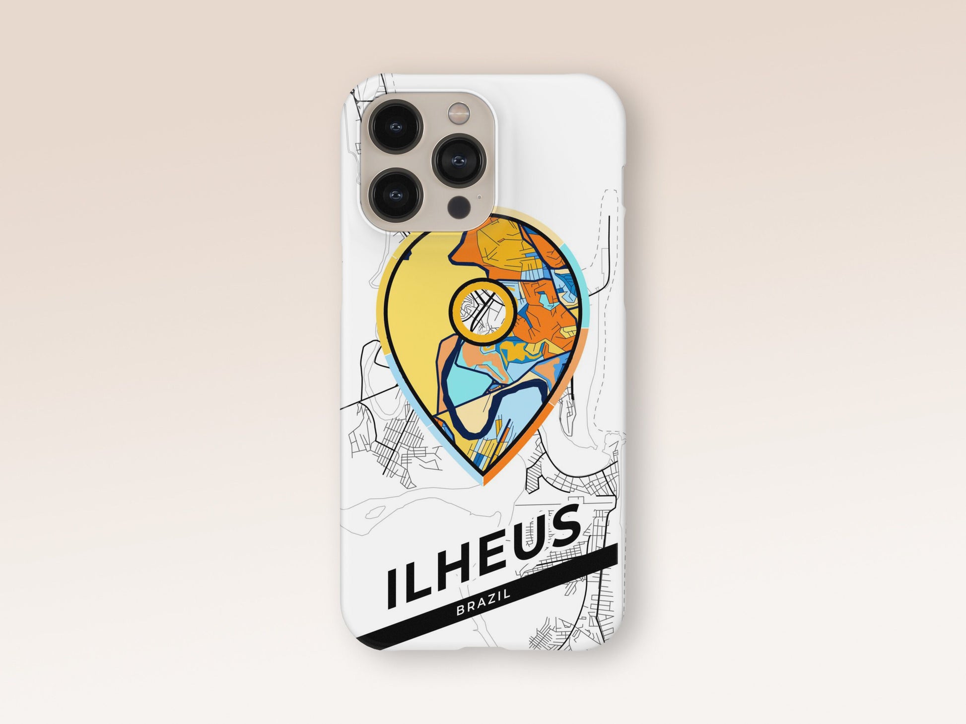 Ilheus Brazil slim phone case with colorful icon. Birthday, wedding or housewarming gift. Couple match cases. 1