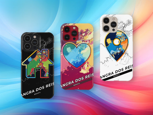 Angra Dos Reis Brazil slim phone case with colorful icon. Birthday, wedding or housewarming gift. Couple match cases.