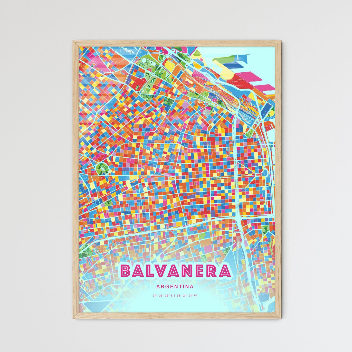 Colorful BALVANERA ARGENTINA Fine Art Map Crazy Colors