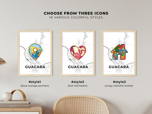 Guacara Venezuela maps with colorful icons