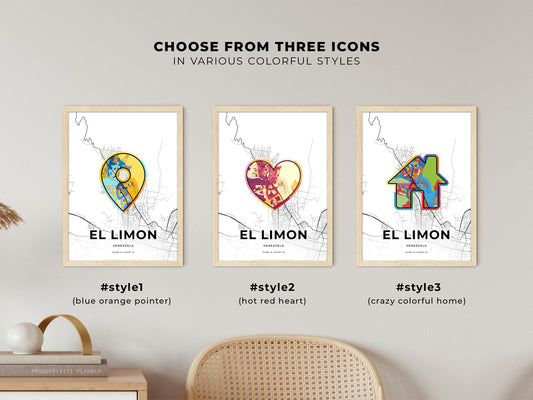 El Limon Venezuela maps with colorful icons