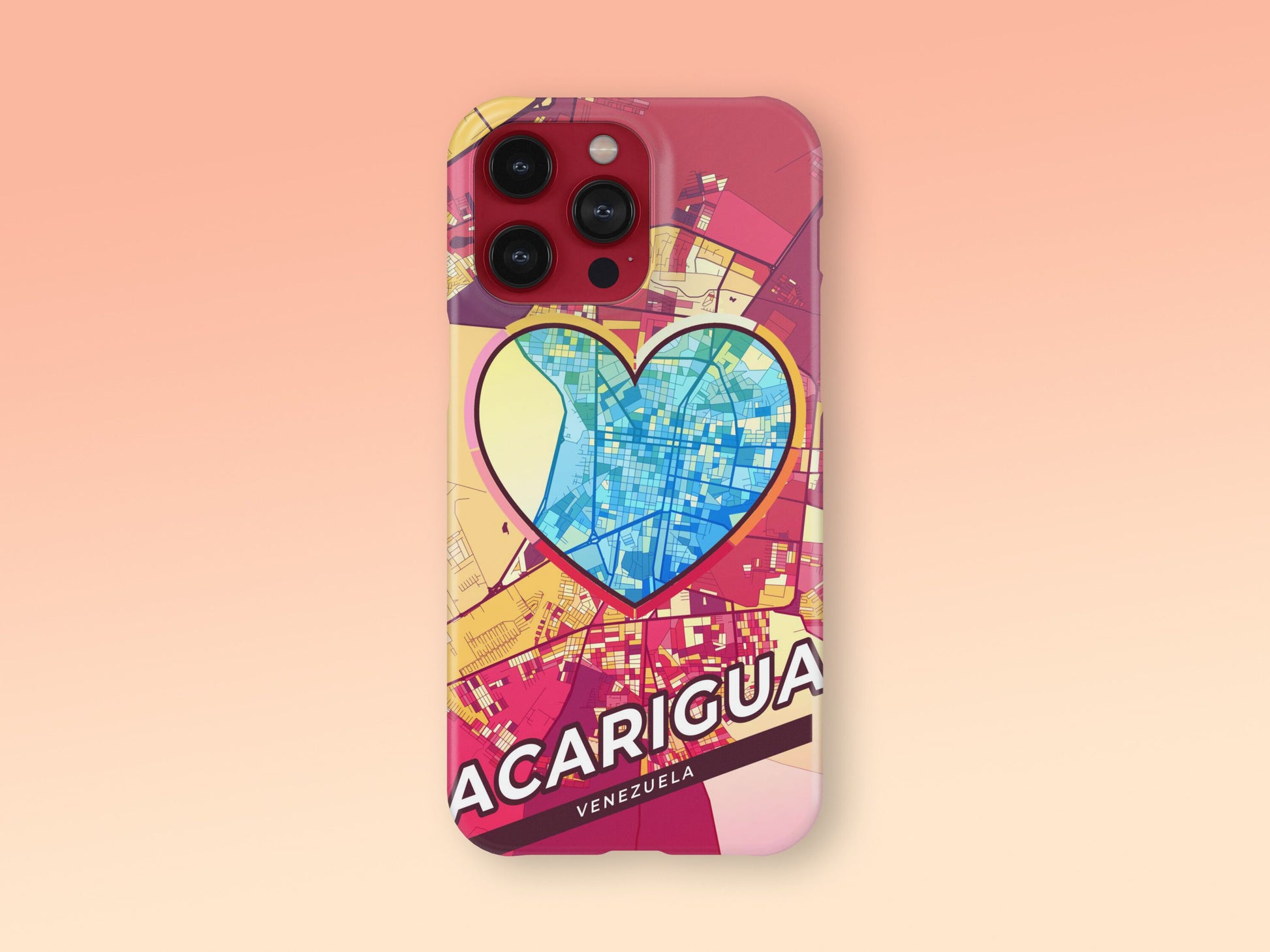 Acarigua Venezuela slim phone case with colorful icon. Birthday, wedding or housewarming gift. Couple match cases. 2