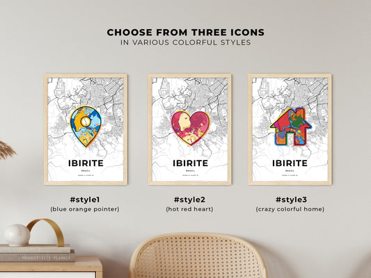 Ibirite Brazil maps with colorful icons