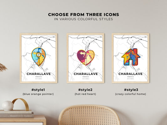 Charallave Venezuela maps with colorful icons