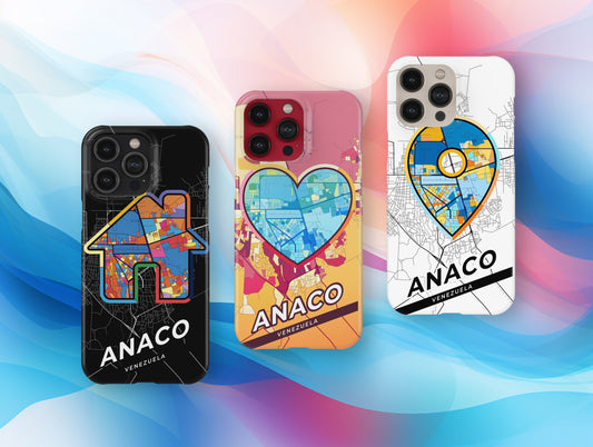 Anaco Venezuela slim phone case with colorful icon. Birthday, wedding or housewarming gift. Couple match cases.