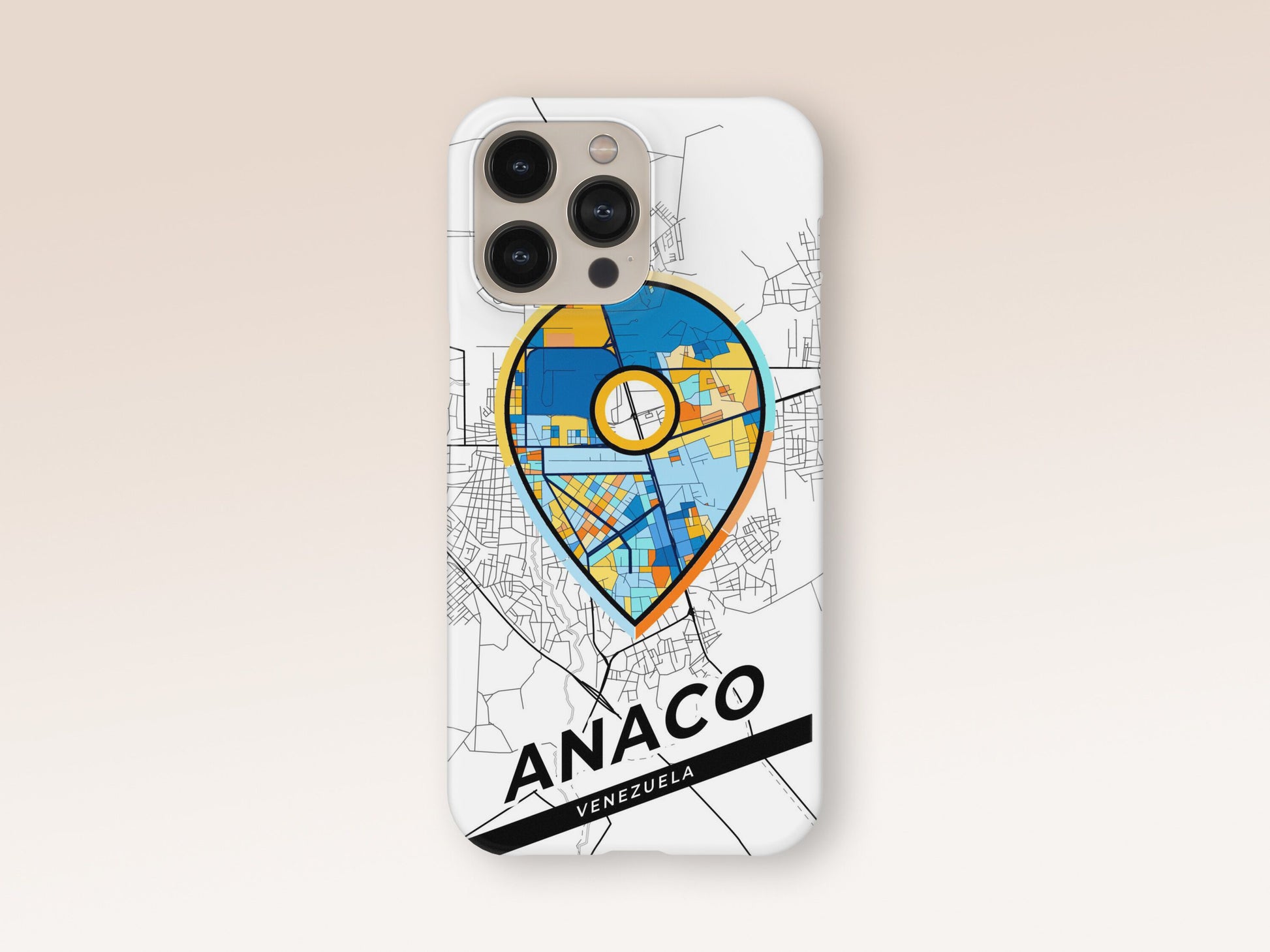 Anaco Venezuela slim phone case with colorful icon. Birthday, wedding or housewarming gift. Couple match cases. 1