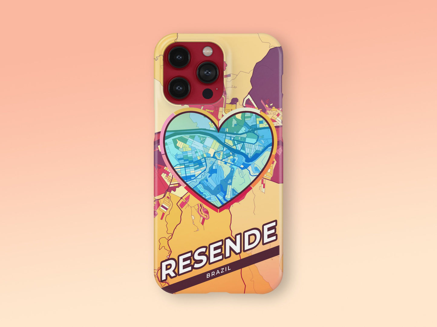 Resende Brazil slim phone case with colorful icon. Birthday, wedding or housewarming gift. Couple match cases. 2