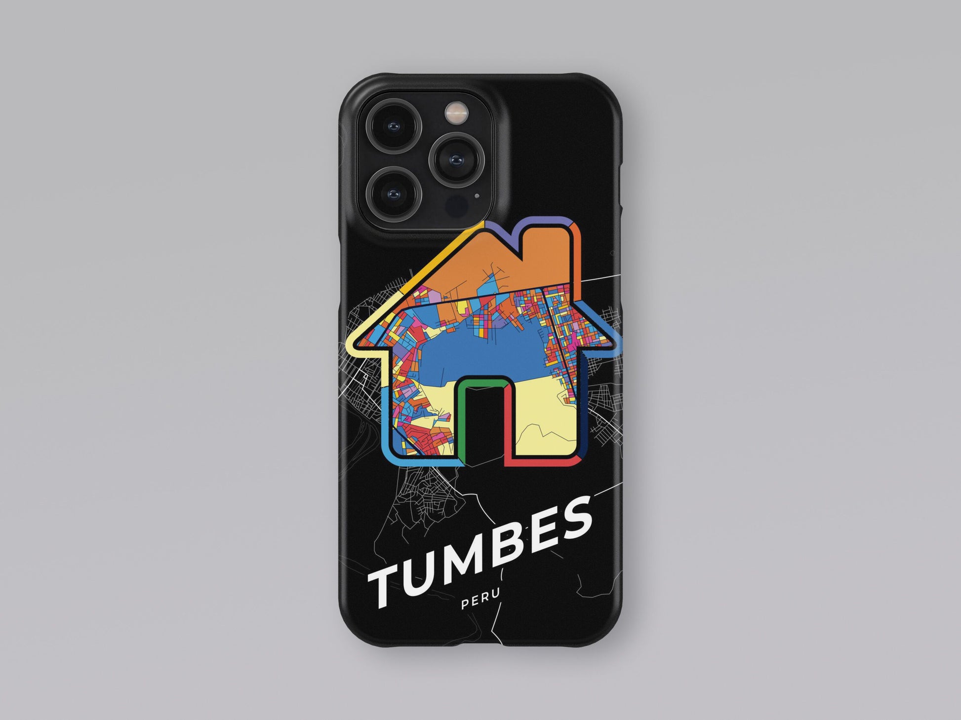 Tumbes Peru slim phone case with colorful icon. Birthday, wedding or housewarming gift. Couple match cases. 3