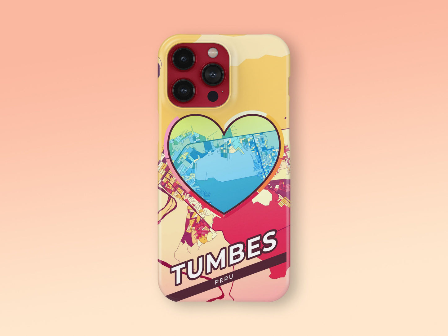Tumbes Peru slim phone case with colorful icon. Birthday, wedding or housewarming gift. Couple match cases. 2