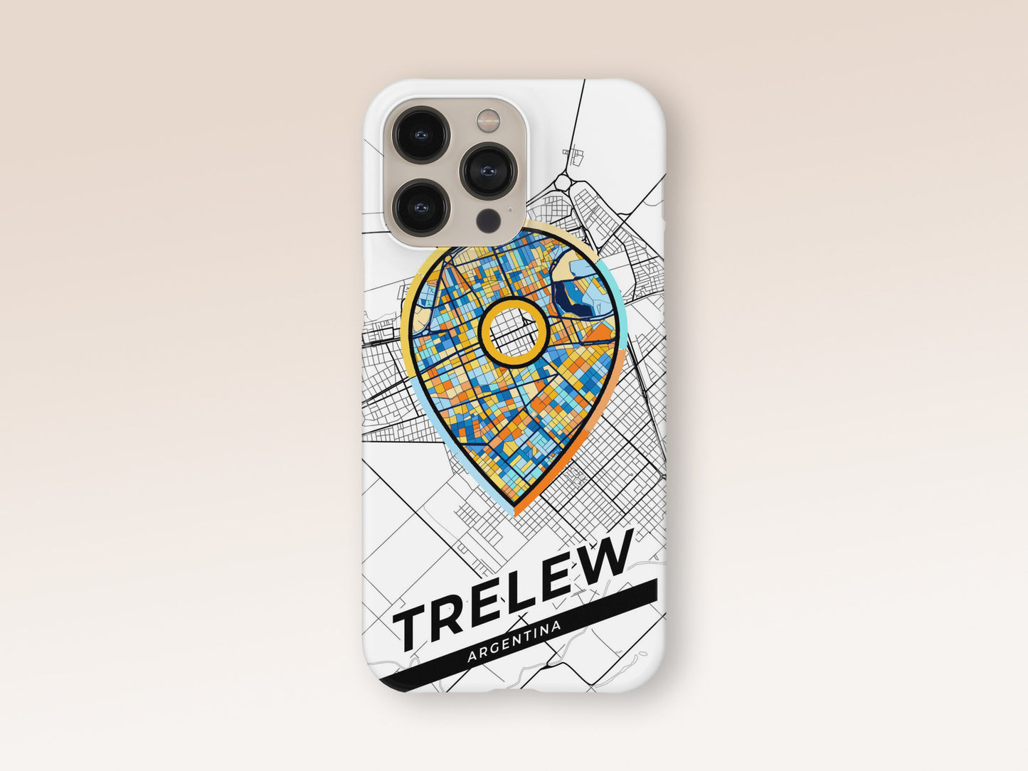 Trelew Argentina slim phone case with colorful icon. Birthday, wedding or housewarming gift. Couple match cases. 1