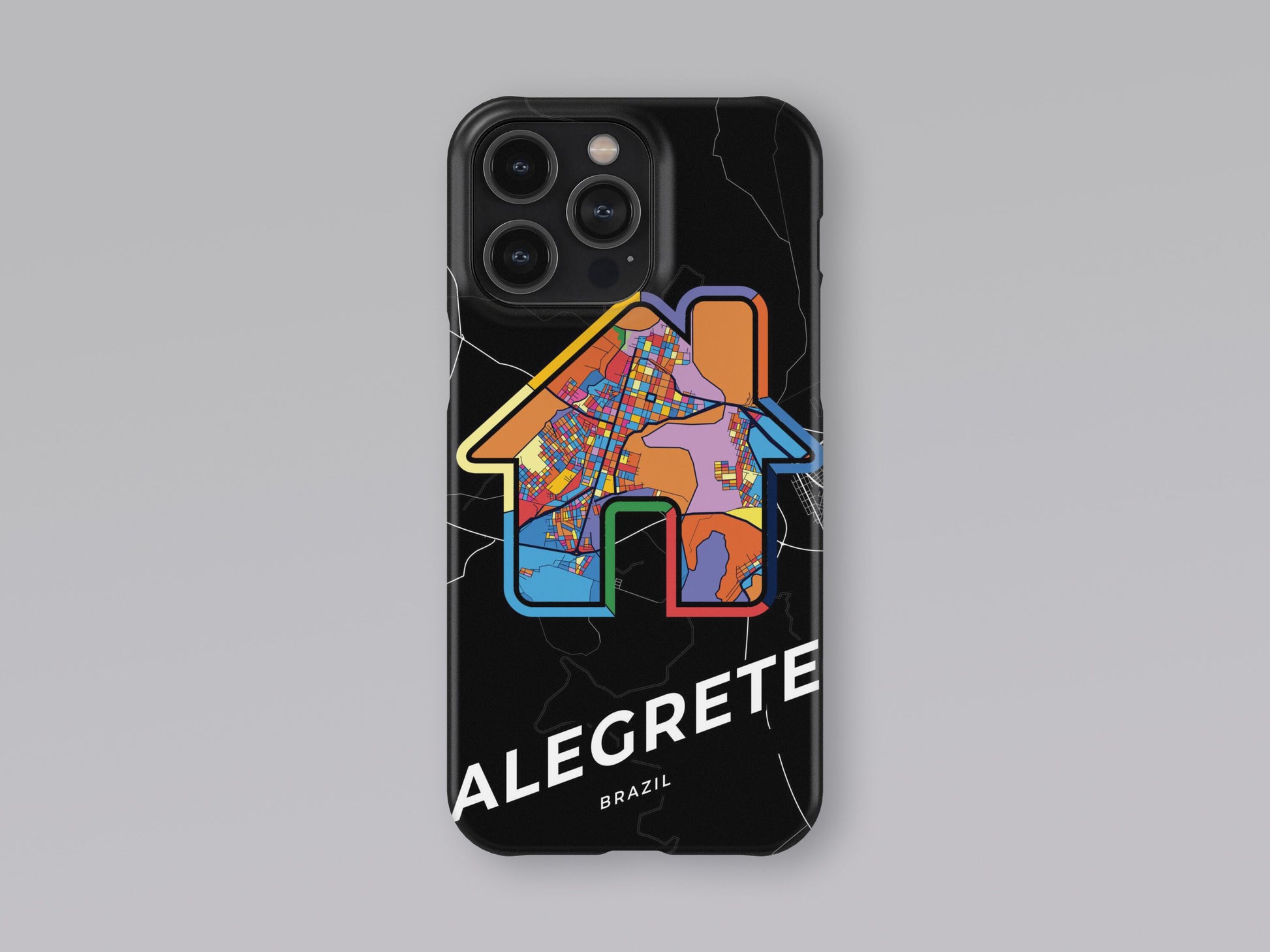 Alegrete Brazil slim phone case with colorful icon. Birthday, wedding or housewarming gift. Couple match cases. 3