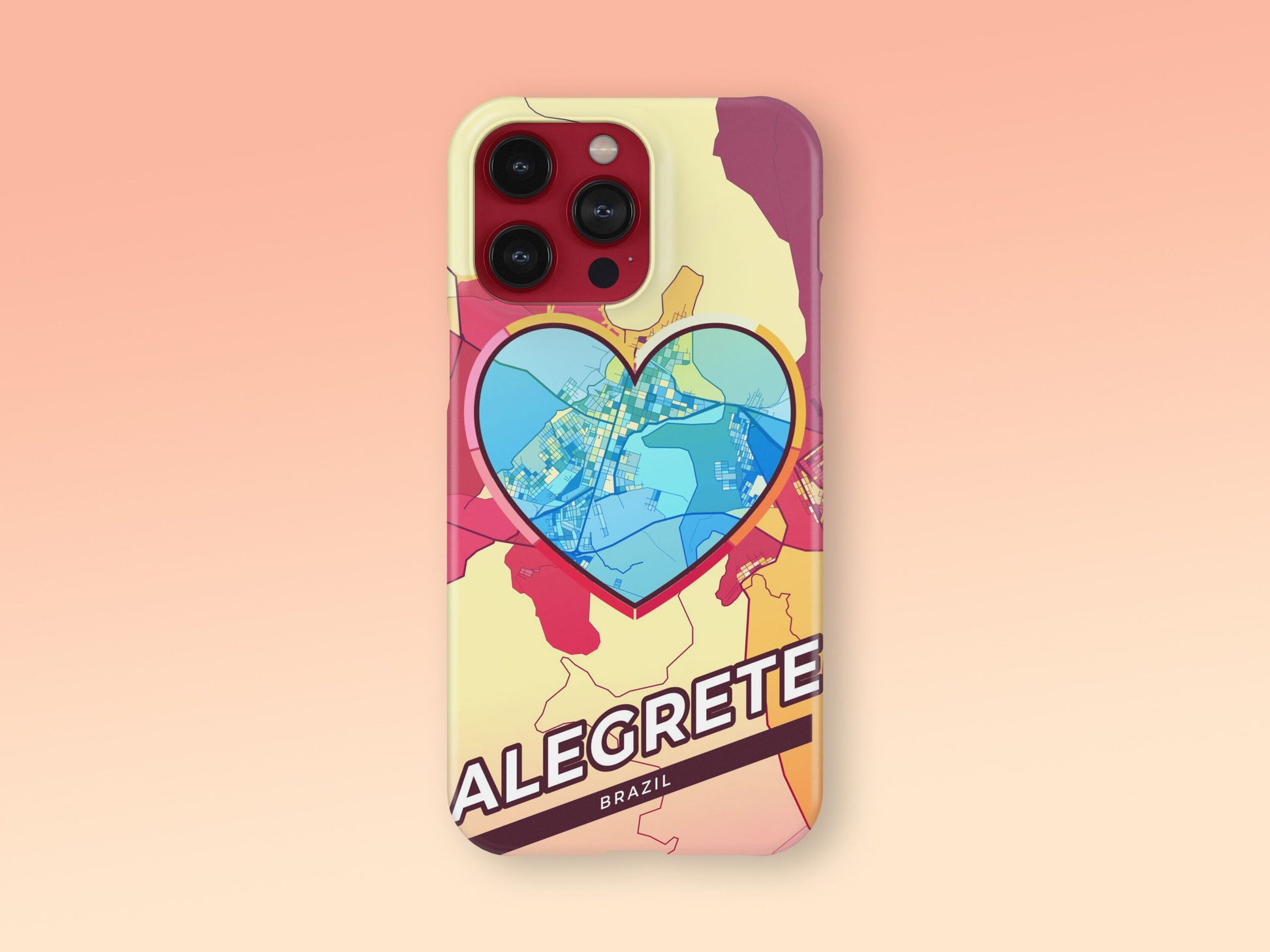 Alegrete Brazil slim phone case with colorful icon. Birthday, wedding or housewarming gift. Couple match cases. 2