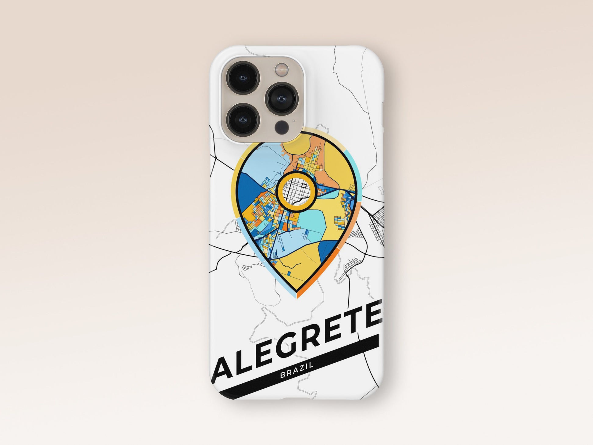 Alegrete Brazil slim phone case with colorful icon. Birthday, wedding or housewarming gift. Couple match cases. 1