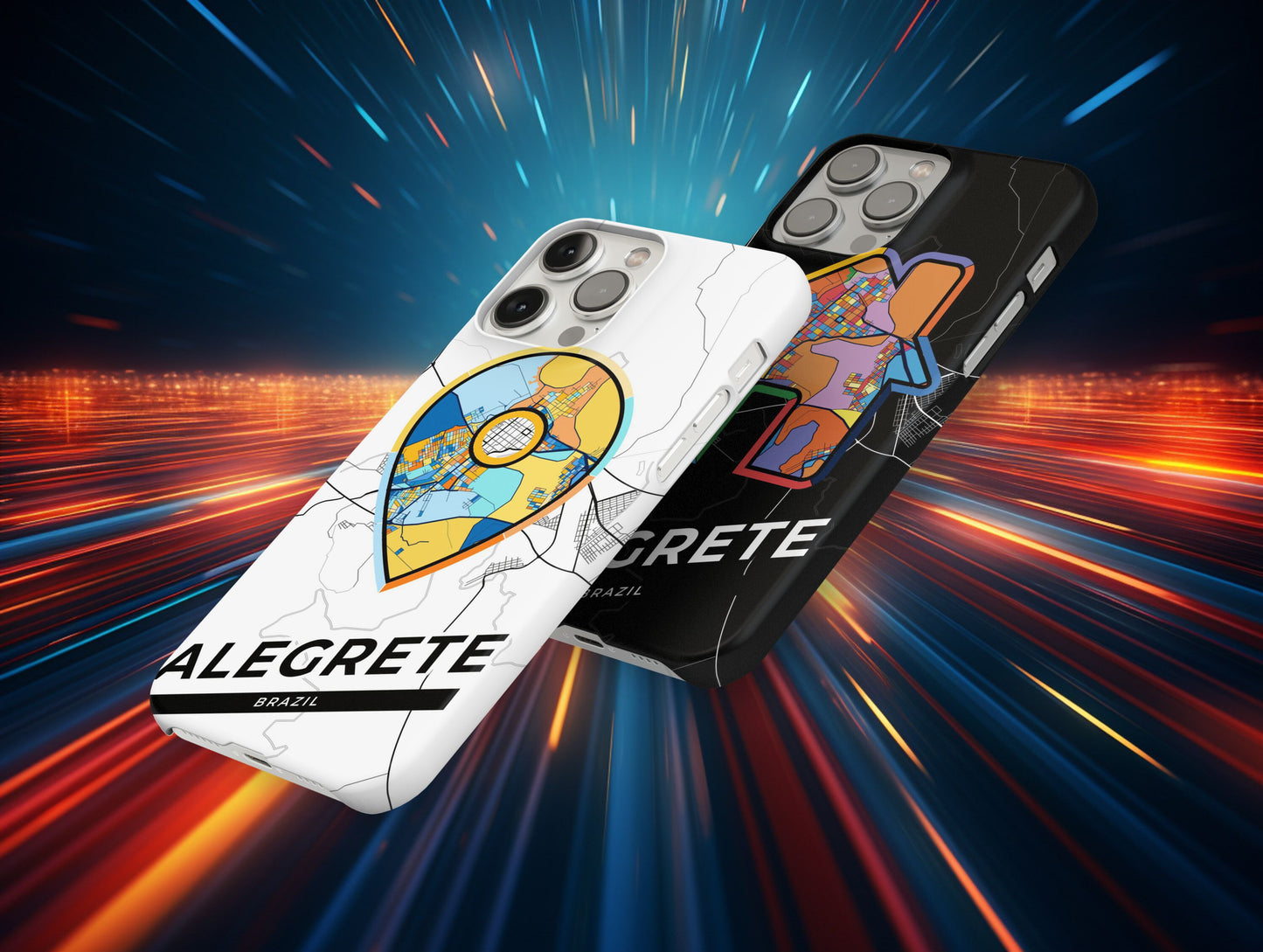 Alegrete Brazil slim phone case with colorful icon. Birthday, wedding or housewarming gift. Couple match cases.