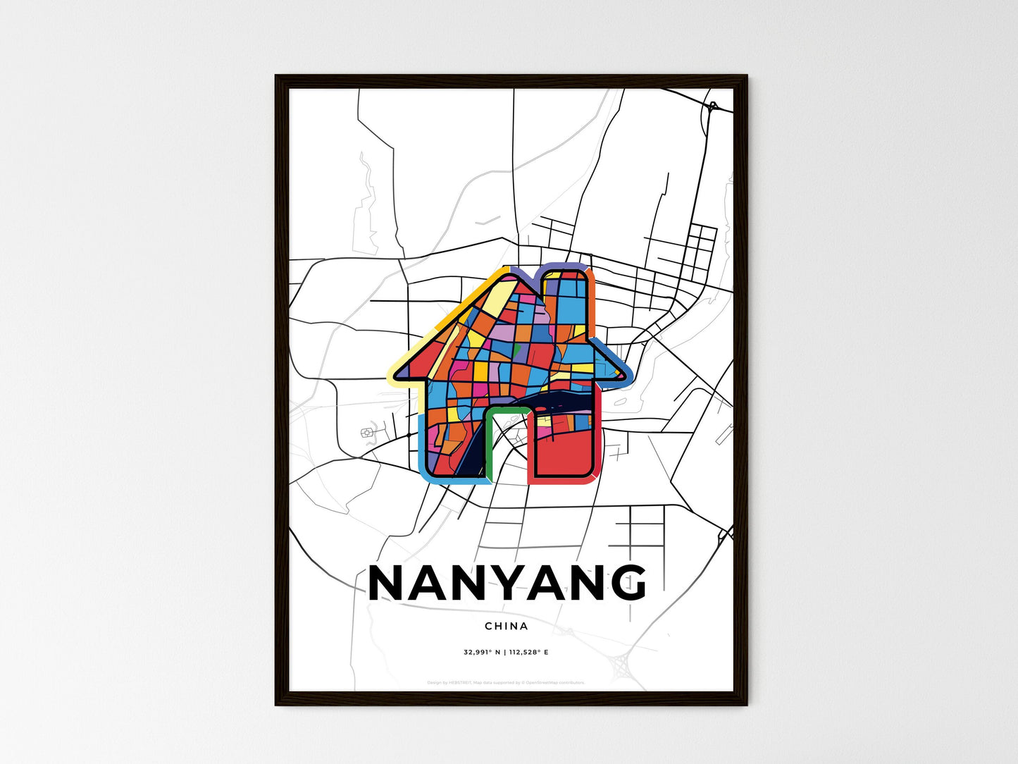 Nanyang China wedding art map with home icon