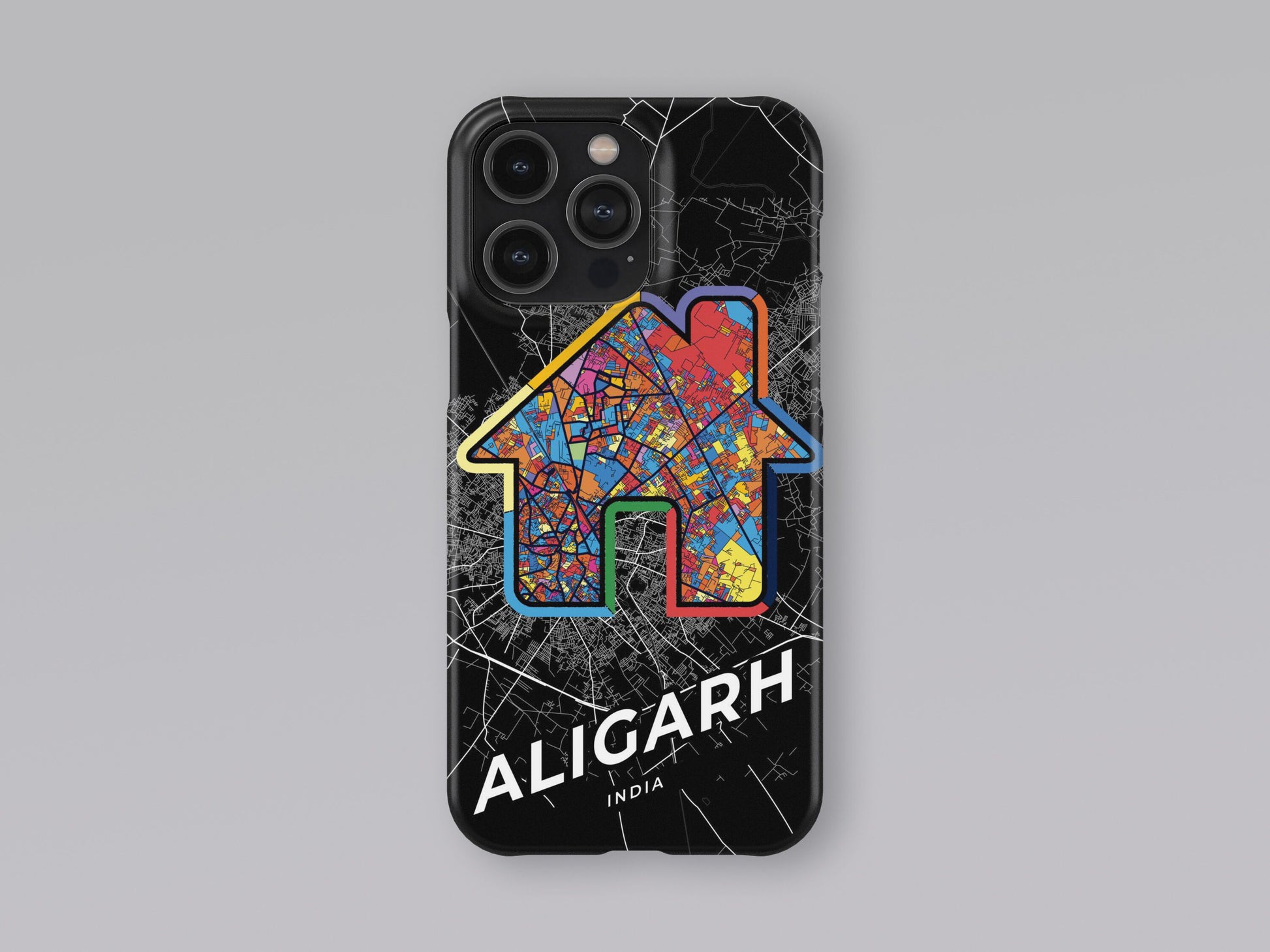 Aligarh India slim phone case with colorful icon. Birthday, wedding or housewarming gift. Couple match cases. 3