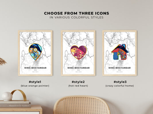 Mira-Bhayandar India maps with colorful icons