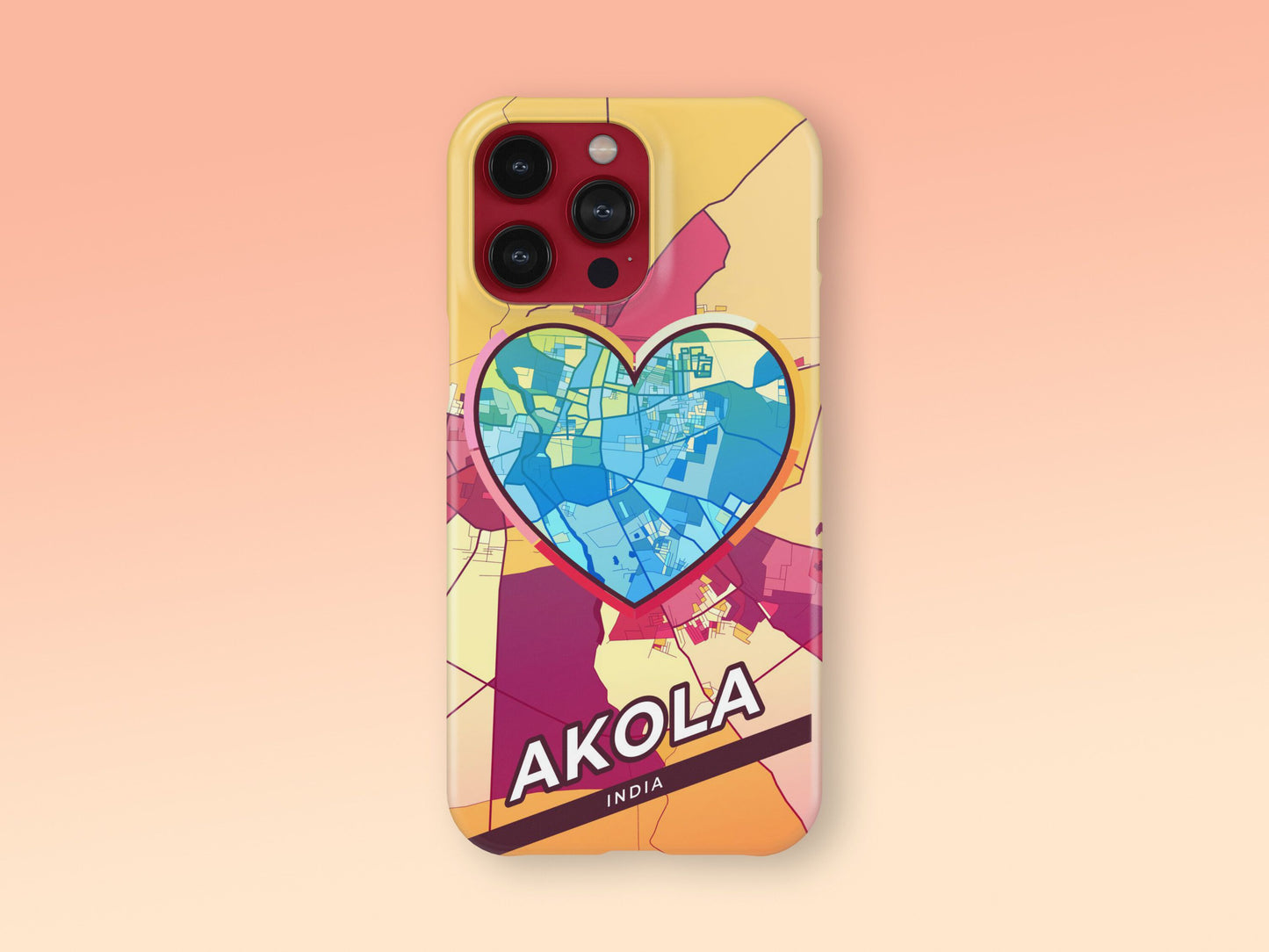 Akola India slim phone case with colorful icon. Birthday, wedding or housewarming gift. Couple match cases. 2