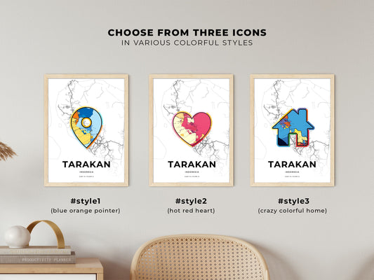 Tarakan Indonesia maps with colorful icons
