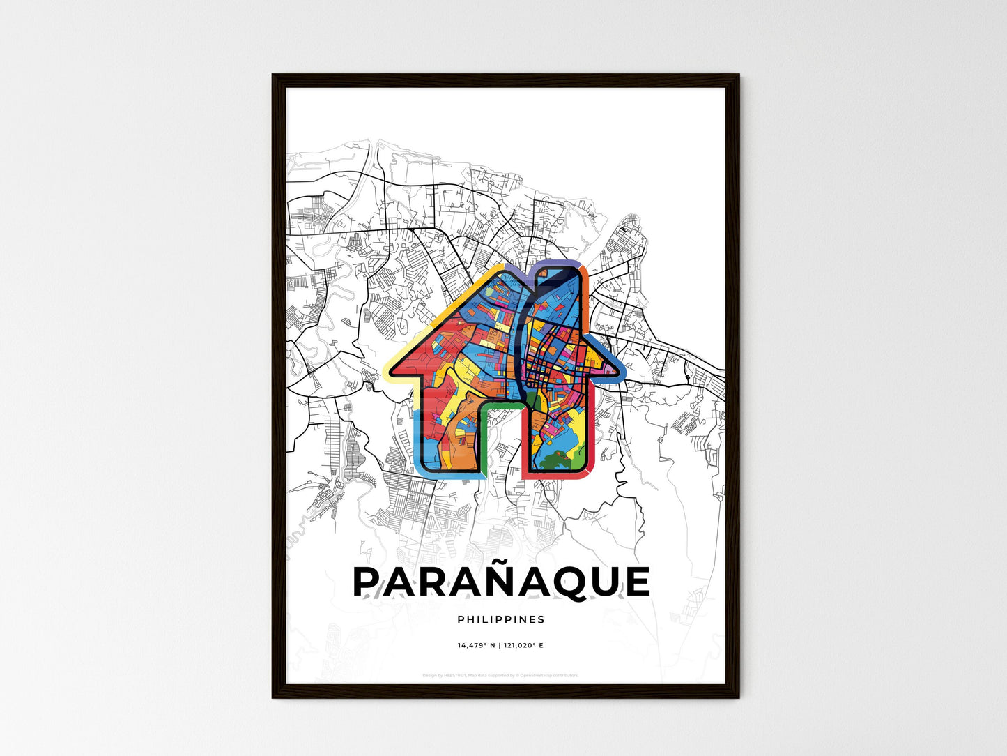 Parañaque Philippines wedding art map with home icon