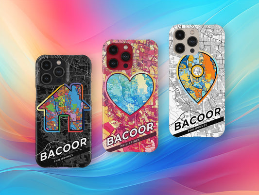 Bacoor Philippines slim phone case with colorful icon. Birthday, wedding or housewarming gift. Couple match cases.