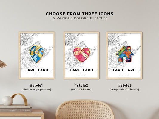 Lapu‑Lapu Philippines maps with colorful icons
